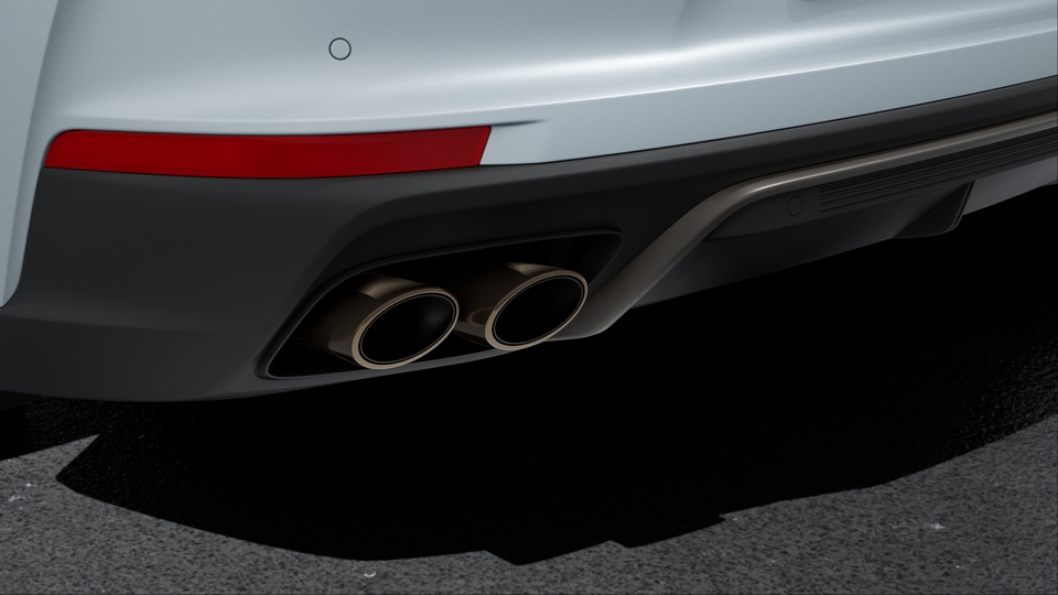 Sports exhaust system including sports tailpipes in Dark Bronze