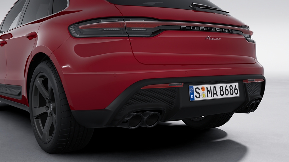 Sports exhaust system including sports tailpipes in Black