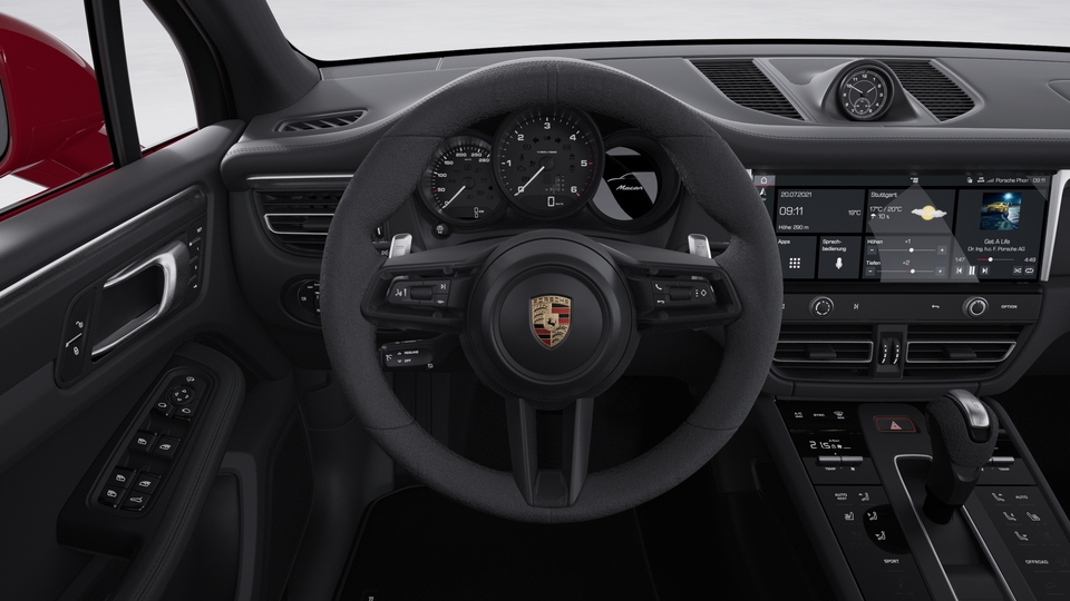 Heated multifunction GT-Sports steering wheel with rim in Race-Tex