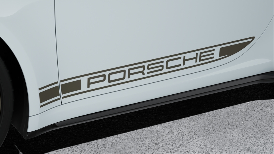 Logo décoratif latéral « PORSCHE » en Turbonite