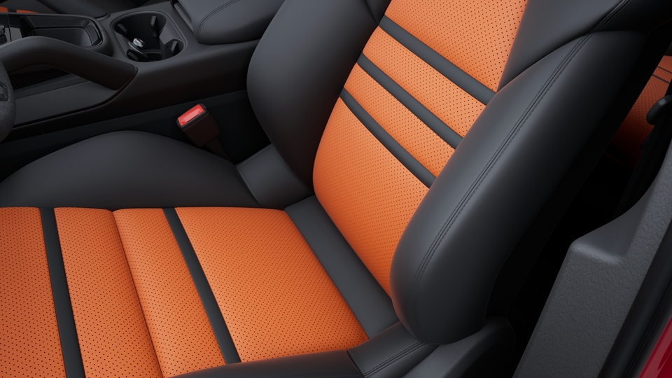 Seat centres in leather in contrasting colour