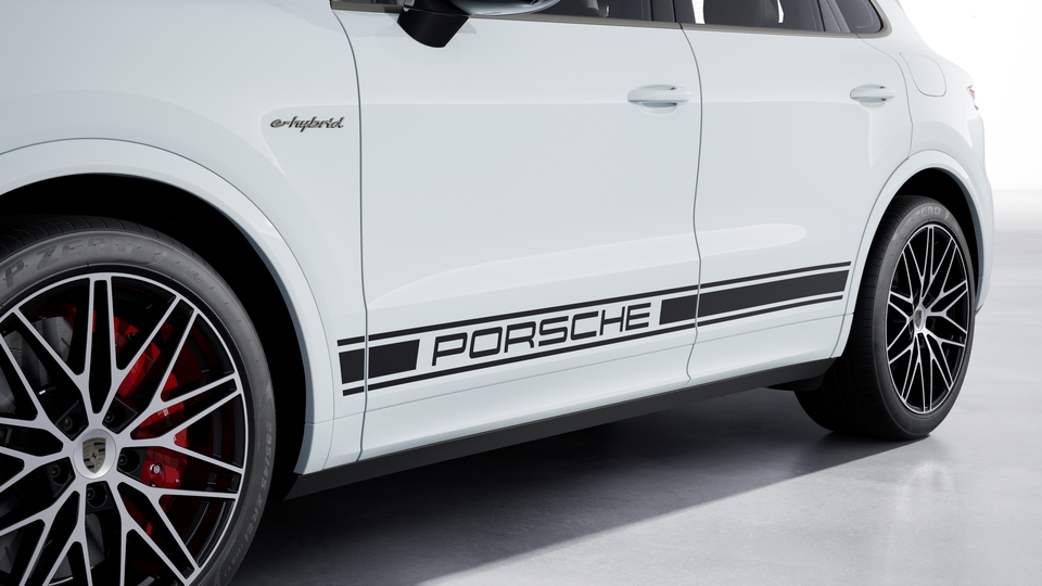 Decorative side logo 'PORSCHE' black