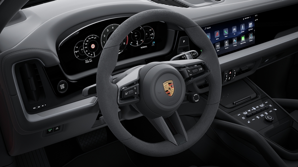 带碳纤维嵌件的 Race-Tex 面料加热式多功能 GT 运动型方向盘