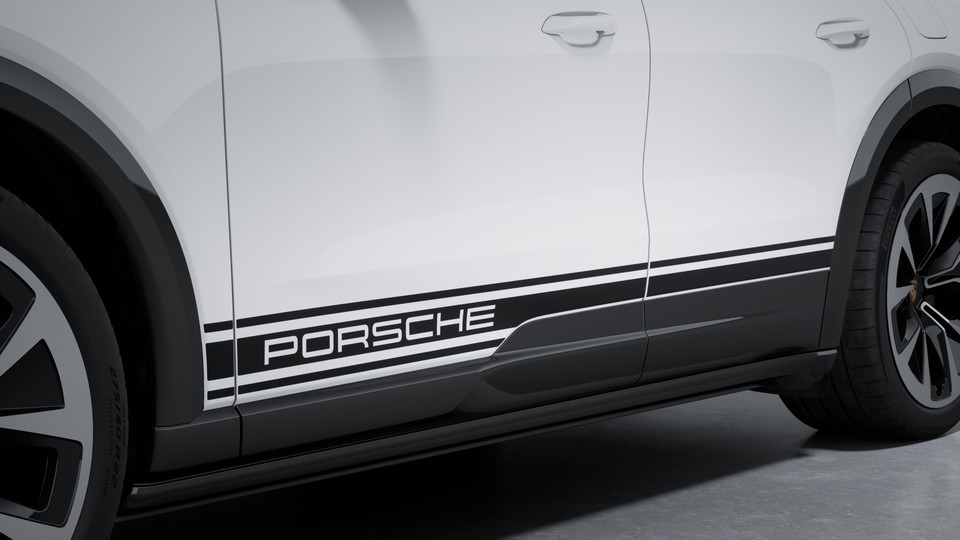 Decorative side logo 'PORSCHE' black