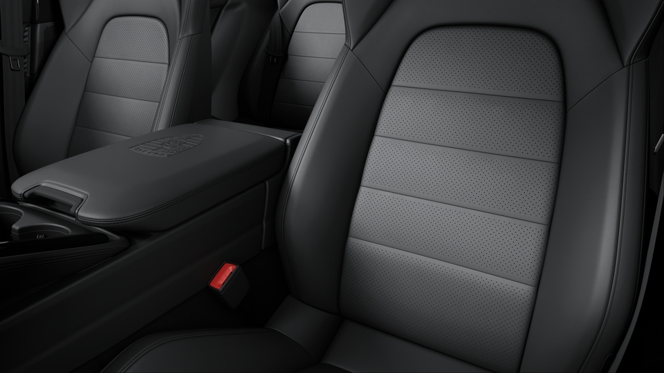 Porsche crest embossed on armrests