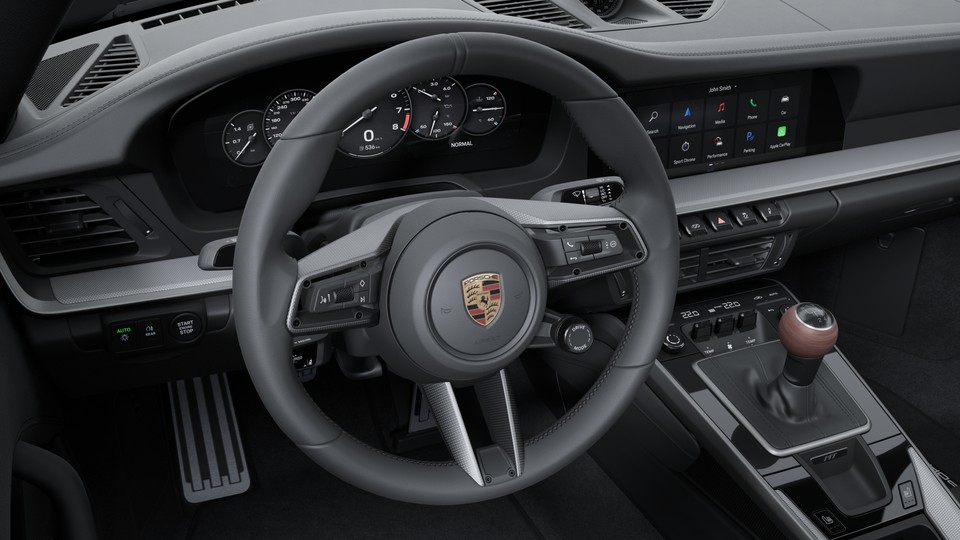 Heated GT Sport Steering Wheel in Leather with Trim in Matte Carbon Fiber