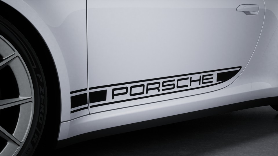 Decorative side logo 'PORSCHE' black