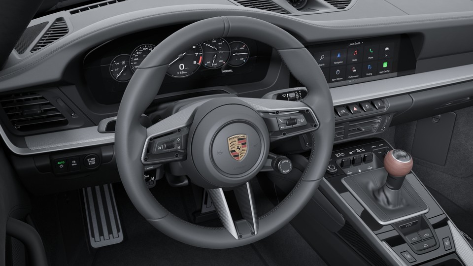 Heated GT Sport Steering Wheel in Leather with Trim in Matte Carbon Fiber