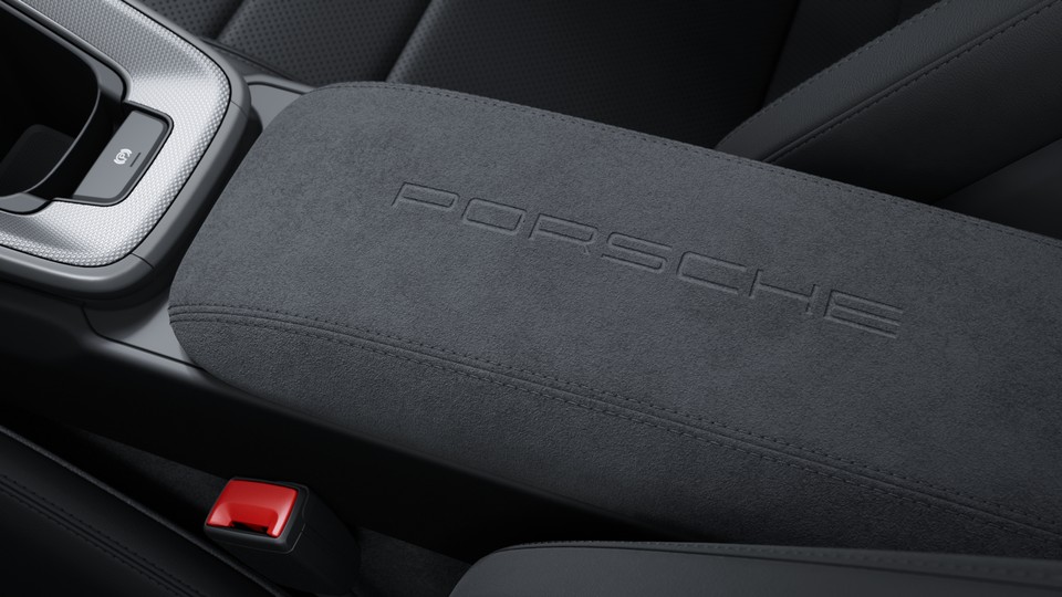Center Console Lid in Race-Tex with "PORSCHE" Logo