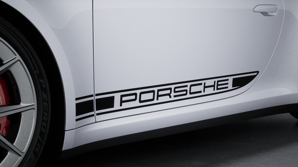 Yanda “PORSCHE” logosu - Siyah