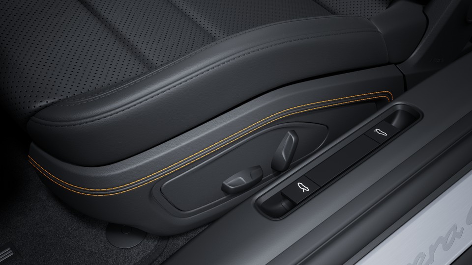Seat Consoles in Leather with Deviated Stitching