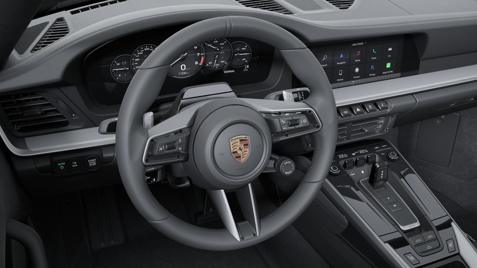 Heated GT Sport Steering Wheel in Leather with Trim in Matte Carbon Fiber