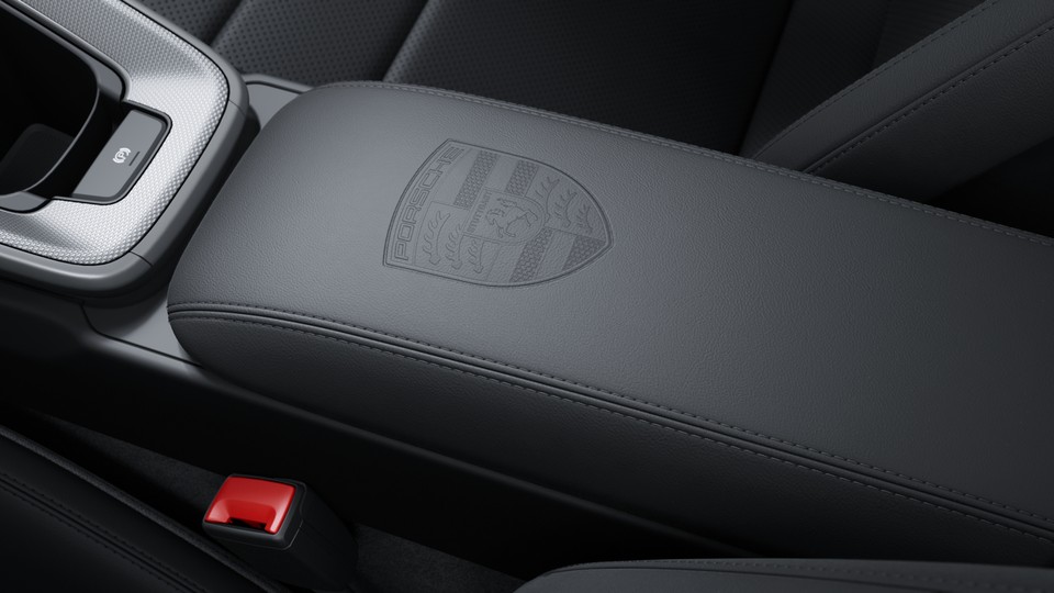 Center Console Storage Compartment Lid with Porsche Crest
