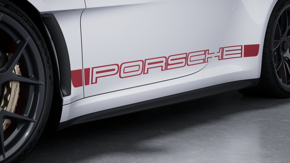 Stickers latéraux 'PORSCHE' en Rouge Pyro