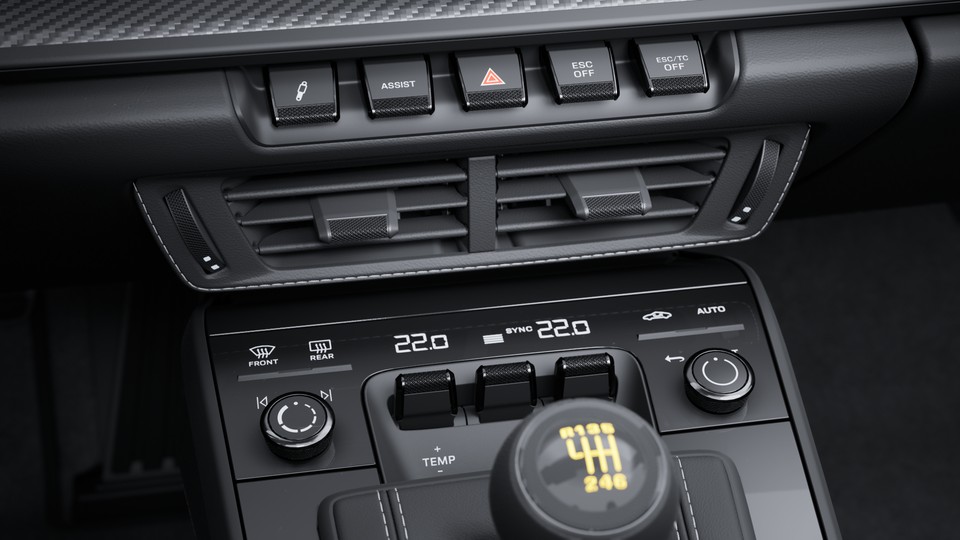 Lamelles et grille d'aération en cuir avec coutures décoratives
