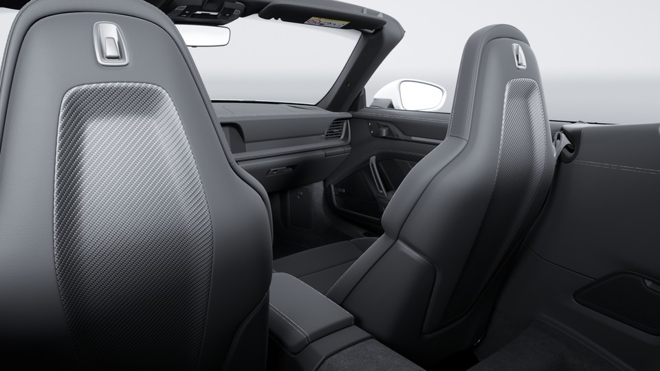 Sports Seat Plus backrests leather with decorative inlay carbon matt