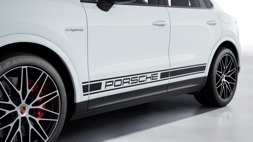 Decorative side logo 'PORSCHE' Black
