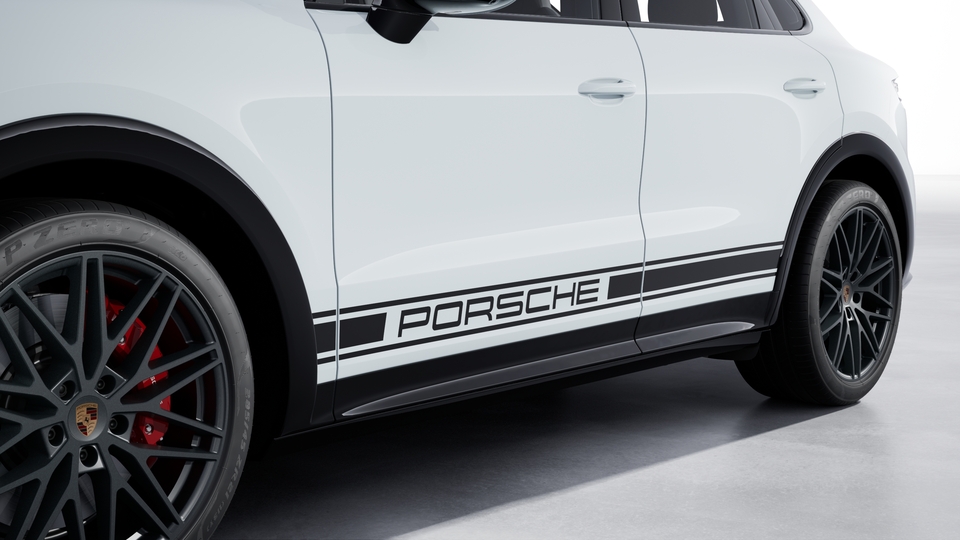 Decorative side logo 'PORSCHE' Black
