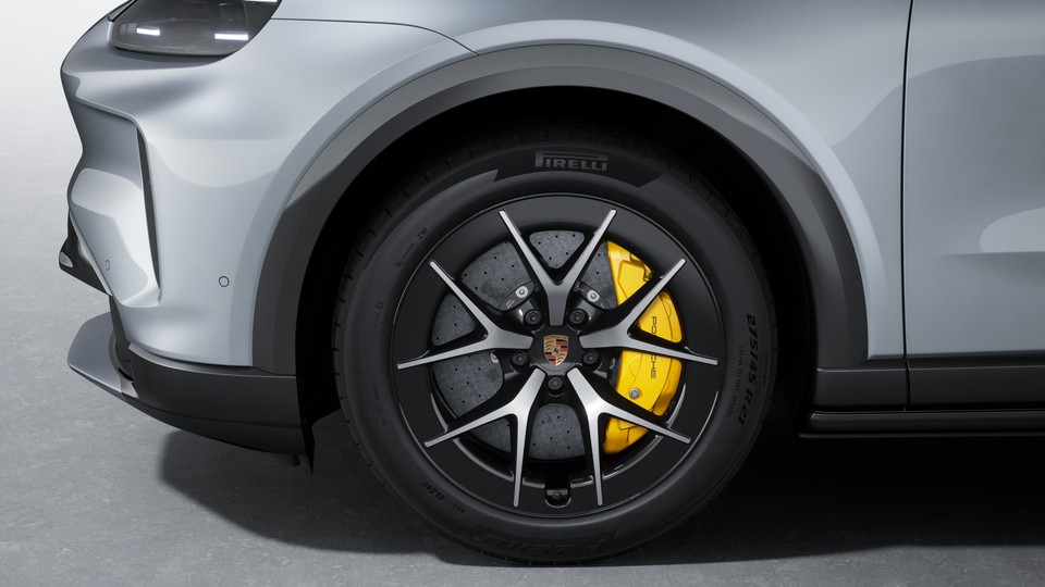 Керамични композитни спирачки Porsche Ceramic Composite Brake (PCCB), спирачни апарати, боядисани в жълто Yellow