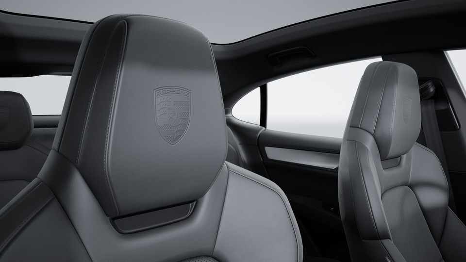 Porsche crest on headrests