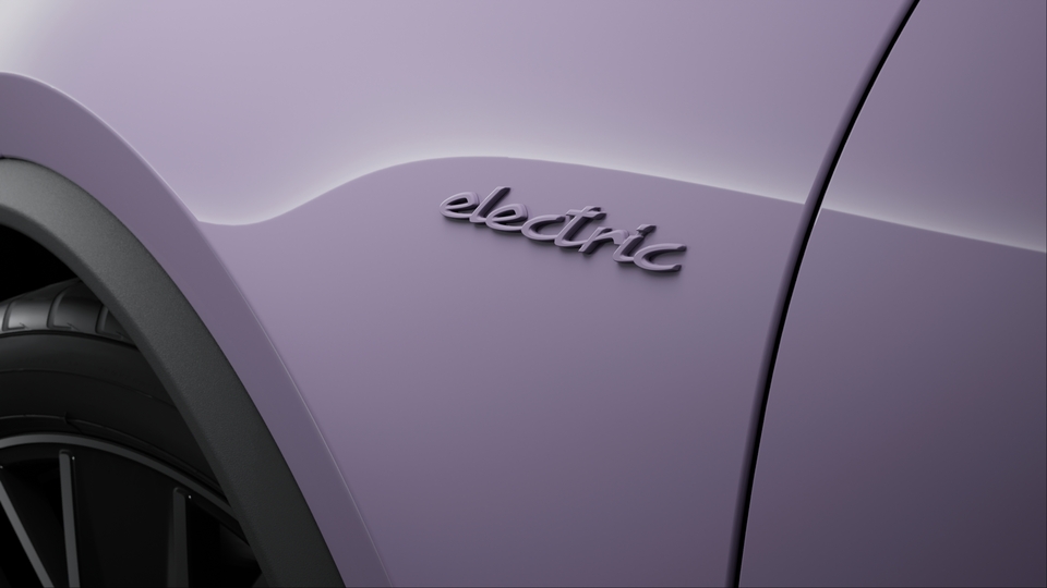Model Designation on Rear and "electric" Logo on Side in Exterior Color