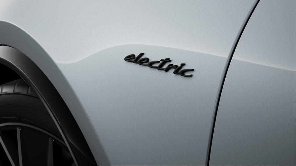 Désignation du modèle et logo 'electric' peints en Noir (finition brillante)