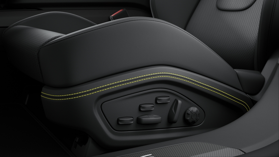 Seat Consoles Leather (front) with coloured decorative Stitching
