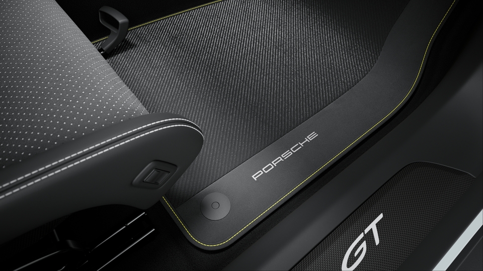Floor Mats Carbon with Race-Tex Edging and coloured decorative Stitching