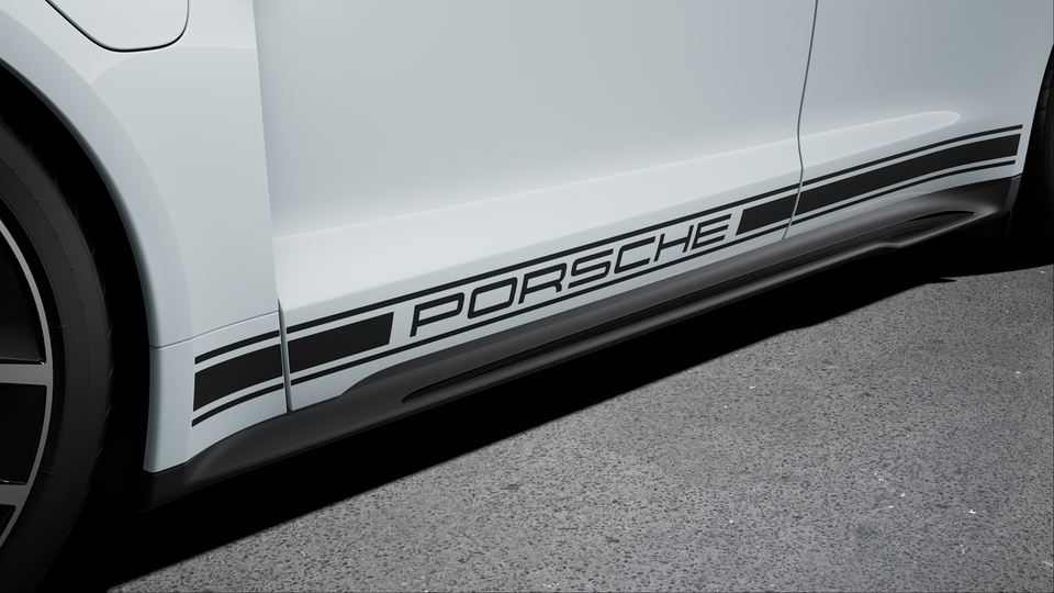 Stickers latéraux 'PORSCHE' en Noir