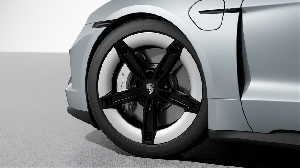 Porsche Surface Coated Brake (PSCB) mit Bremssätteln lackiert in Weiß