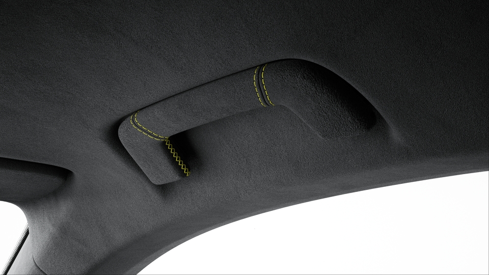Roof Lining Grab Handles Race-Tex with coloured decorative Stitching