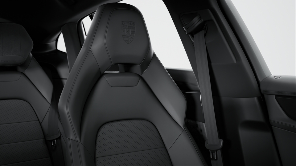 Porsche Crest on Headrests (Front and Rear) i.c.w. Rear Comfort Pillows