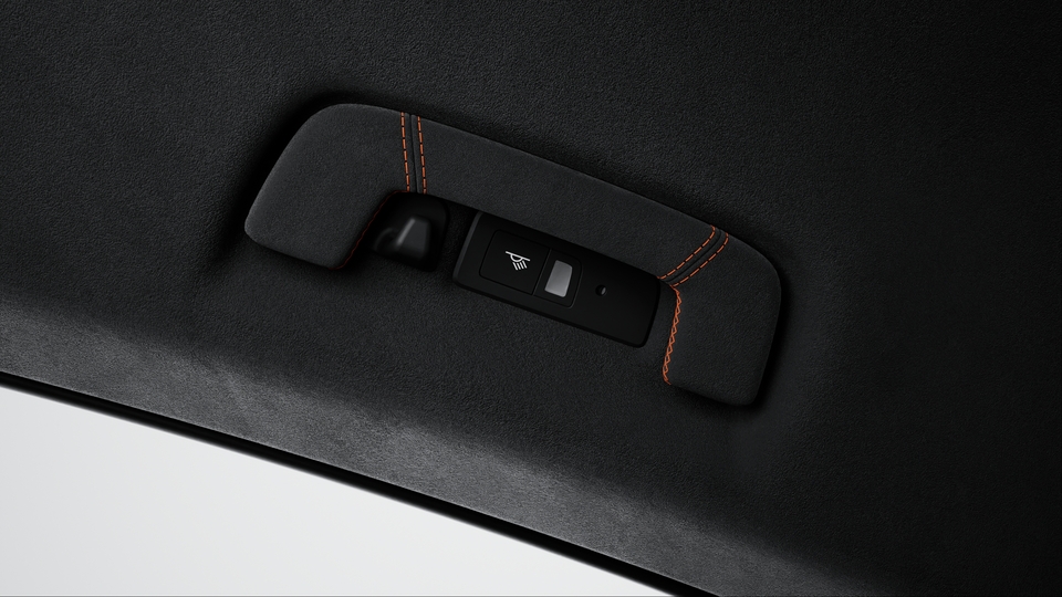 Roof lining grab handles Race-Tex with coloured decorative stitching